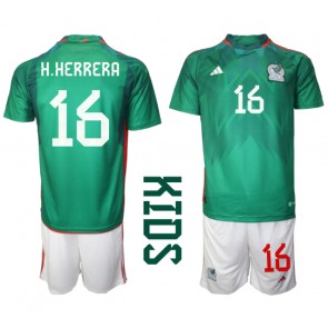 Mexiko Hector Herrera #16 kläder Barn VM 2022 Hemmatröja Kortärmad (+ korta byxor)